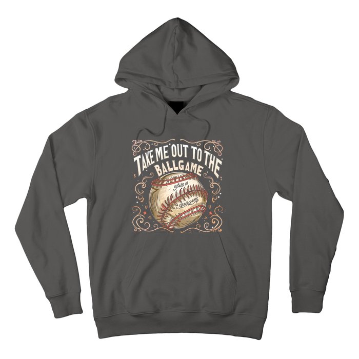 Take Me Out To The Ball Game Baseball Retro Hoodie