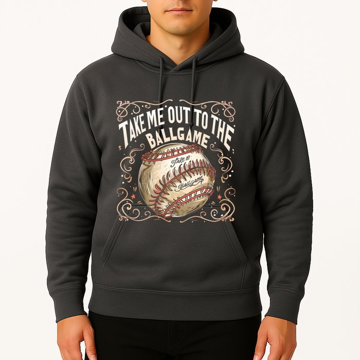 Take Me Out To The Ball Game Baseball Retro Hoodie