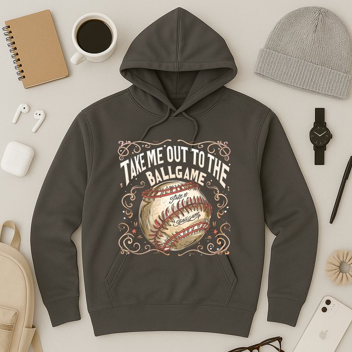 Take Me Out To The Ball Game Baseball Retro Hoodie