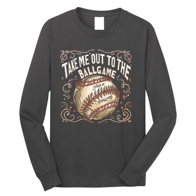 Take Me Out To The Ball Game Baseball Retro Long Sleeve Shirt