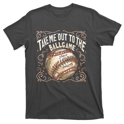 Take Me Out To The Ball Game Baseball Retro T-Shirt