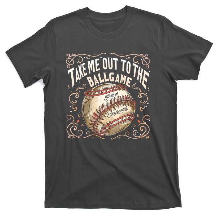 Take Me Out To The Ball Game Baseball Retro T-Shirt