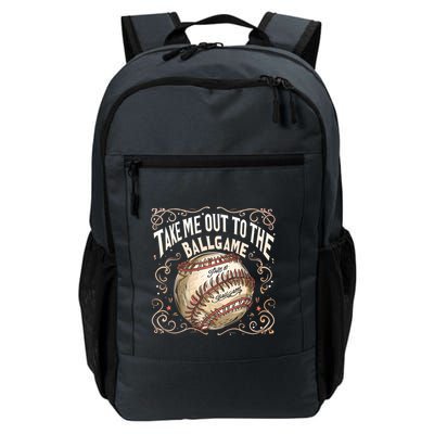 Take Me Out To The Ball Game Baseball Retro Backpack