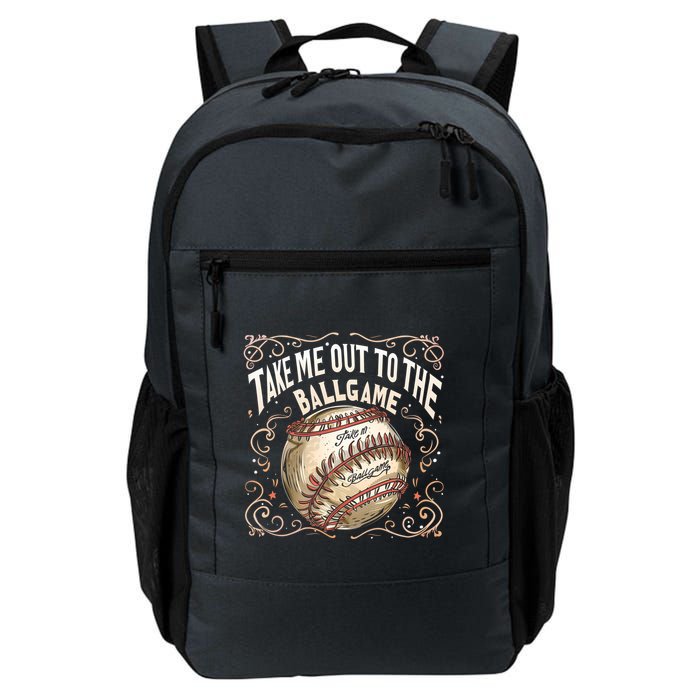 Take Me Out To The Ball Game Baseball Retro Backpack