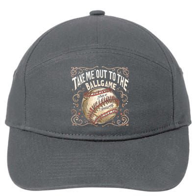 Take Me Out To The Ball Game Baseball Retro 7-Panel Snapback Hat