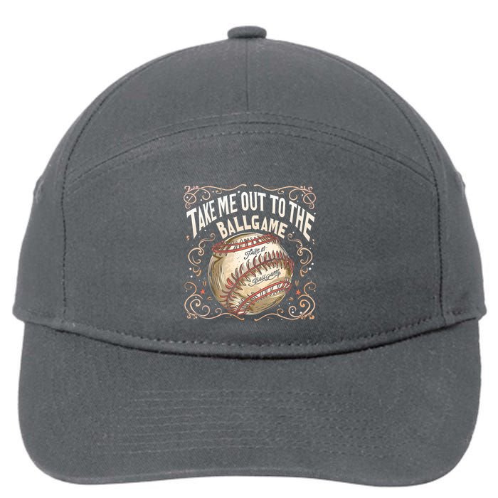 Take Me Out To The Ball Game Baseball Retro 7-Panel Snapback Hat