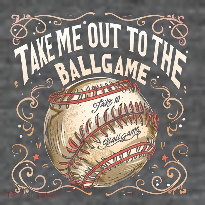Take Me Out To The Ball Game Baseball Retro Flat Bill Trucker Hat