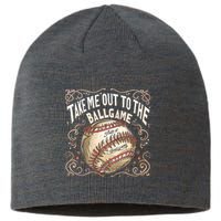 Take Me Out To The Ball Game Baseball Retro Sustainable Beanie