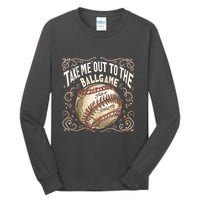 Take Me Out To The Ball Game Baseball Retro Tall Long Sleeve T-Shirt