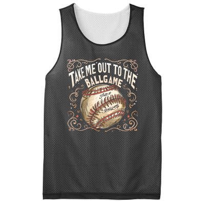 Take Me Out To The Ball Game Baseball Retro Mesh Reversible Basketball Jersey Tank