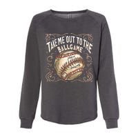 Take Me Out To The Ball Game Baseball Retro Womens California Wash Sweatshirt