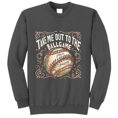 Take Me Out To The Ball Game Baseball Retro Tall Sweatshirt