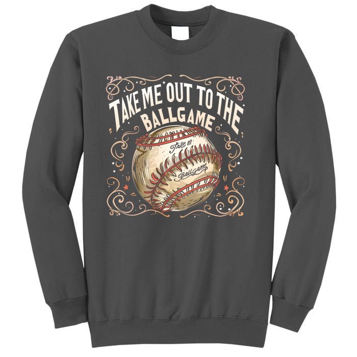 Take Me Out To The Ball Game Baseball Retro Tall Sweatshirt