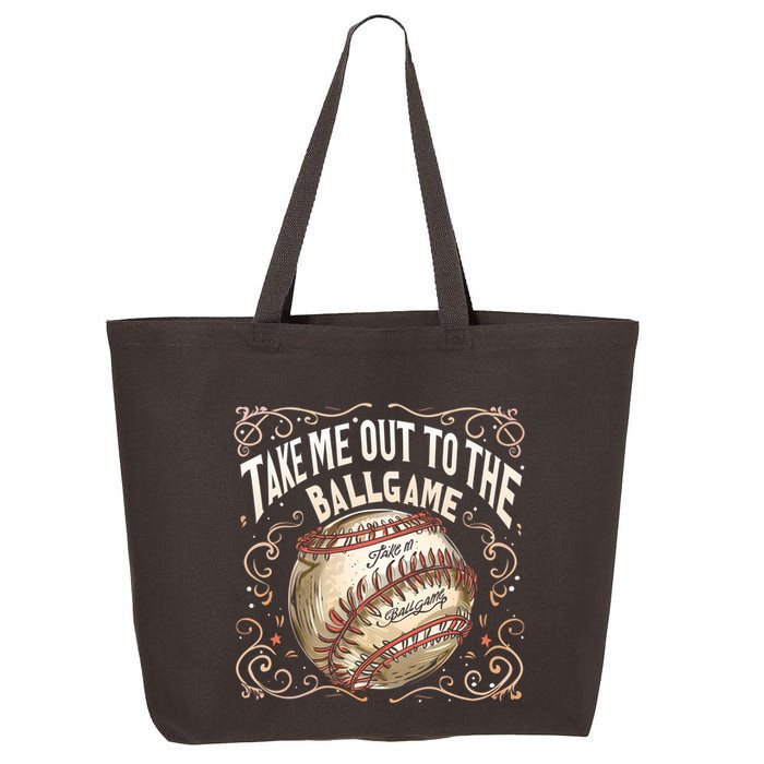 Take Me Out To The Ball Game Baseball Retro 25L Jumbo Tote