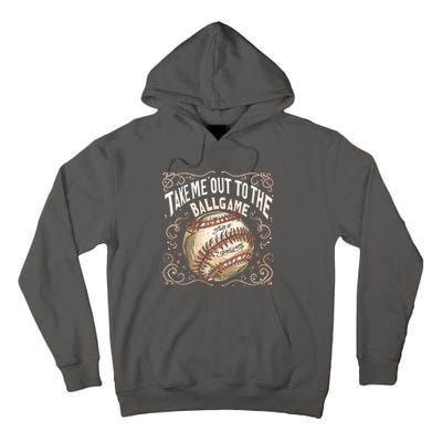 Take Me Out To The Ball Game Baseball Retro Tall Hoodie