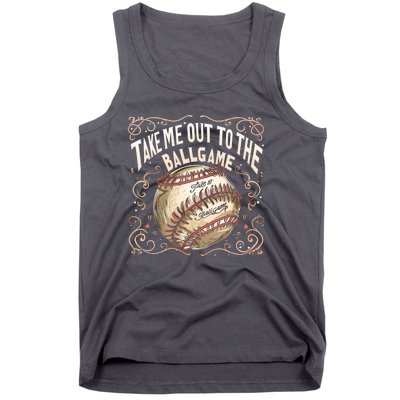 Take Me Out To The Ball Game Baseball Retro Tank Top