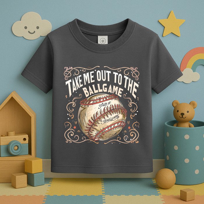 Take Me Out To The Ball Game Baseball Retro Toddler T-Shirt