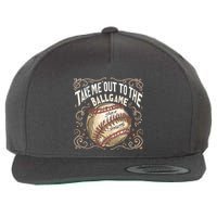 Take Me Out To The Ball Game Baseball Retro Wool Snapback Cap