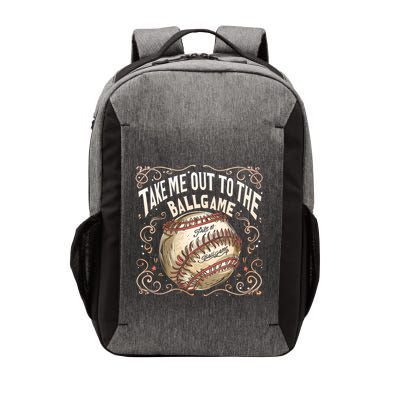 Take Me Out To The Ball Game Baseball Retro Vector Backpack