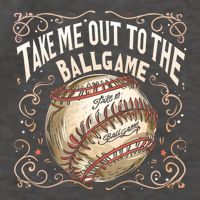 Take Me Out To The Ball Game Baseball Retro Vector Backpack