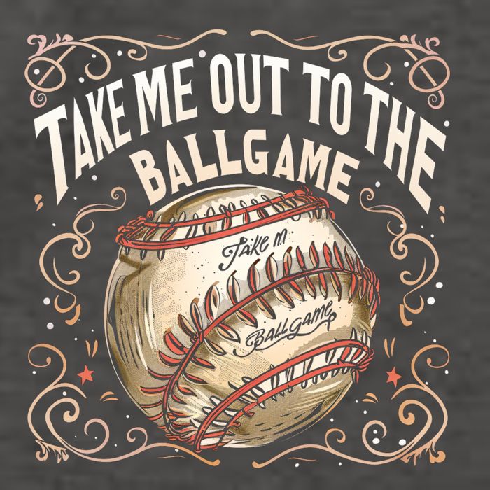 Take Me Out To The Ball Game Baseball Retro Vector Backpack