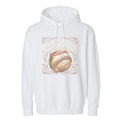 Take Me Out To The Ball Game Baseball Retro Garment-Dyed Fleece Hoodie