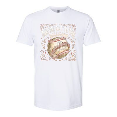 Take Me Out To The Ball Game Baseball Retro Softstyle CVC T-Shirt