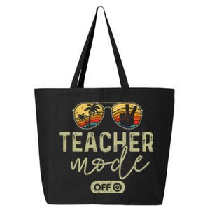 Teacher Mode Off Sunglasses Retro Sunset Summer Vacation 25L Jumbo Tote