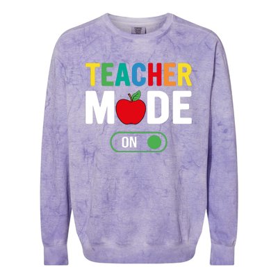 Teacher Mode On Colorblast Crewneck Sweatshirt