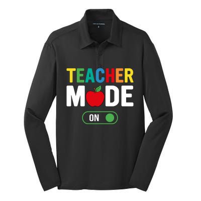 Teacher Mode On Silk Touch Performance Long Sleeve Polo