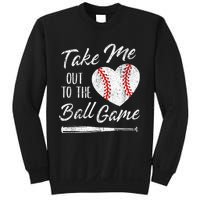 Take Me Out To The Ball Game Baseball Heart Cute Mothers Day Sweatshirt