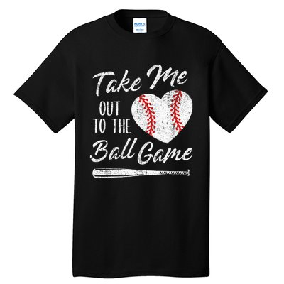 Take Me Out To The Ball Game Baseball Heart Cute Mothers Day Tall T-Shirt