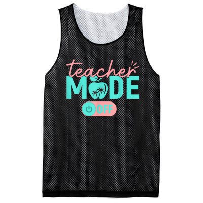 Teacher Mode Off Happy Last Day Of School Summer Break Funny Mesh Reversible Basketball Jersey Tank