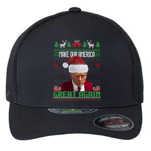 Trump Make Our America Great Again Ugly Christmas Sweater Gift Flexfit Unipanel Trucker Cap