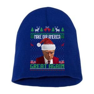 Trump Make Our America Great Again Ugly Christmas Sweater Gift Short Acrylic Beanie