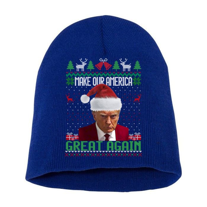 Trump Make Our America Great Again Ugly Christmas Sweater Gift Short Acrylic Beanie