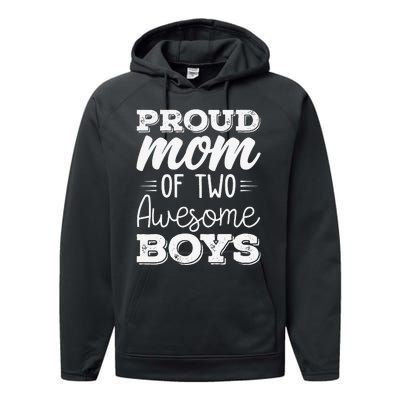 Two Mom of 2 Mother's Day Performance Fleece Hoodie