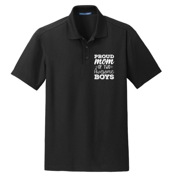 Two Mom of 2 Mother's Day Dry Zone Grid Polo