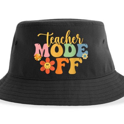 Teacher Mode Off Happy Last Day Of School Summer Break Funny Sustainable Bucket Hat