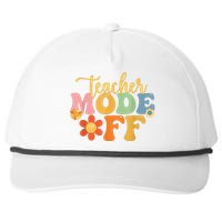 Teacher Mode Off Happy Last Day Of School Summer Break Funny Snapback Five-Panel Rope Hat