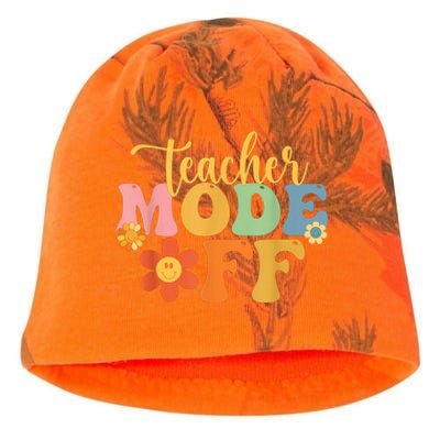 Teacher Mode Off Happy Last Day Of School Summer Break Funny Kati - Camo Knit Beanie