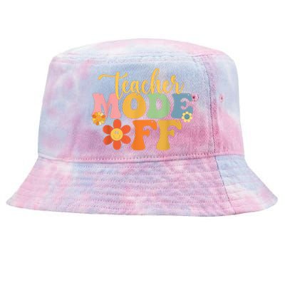 Teacher Mode Off Happy Last Day Of School Summer Break Funny Tie-Dyed Bucket Hat