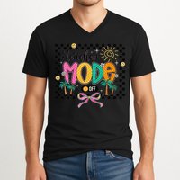 Teacher Mode Off End Of The Year Hello Summer V-Neck T-Shirt