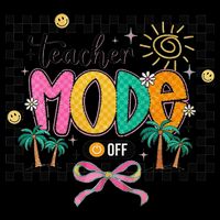Teacher Mode Off End Of The Year Hello Summer V-Neck T-Shirt