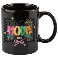 Teacher Mode Off End Of The Year Hello Summer 11oz C Handle Ceramic Mug