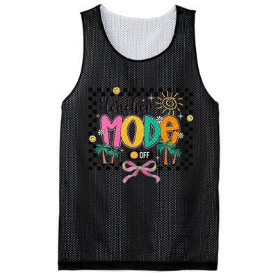 Teacher Mode Off End Of The Year Hello Summer Mesh Reversible Basketball Jersey Tank