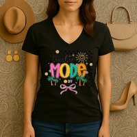 Teacher Mode Off End Of The Year Hello Summer Women's V-Neck T-Shirt