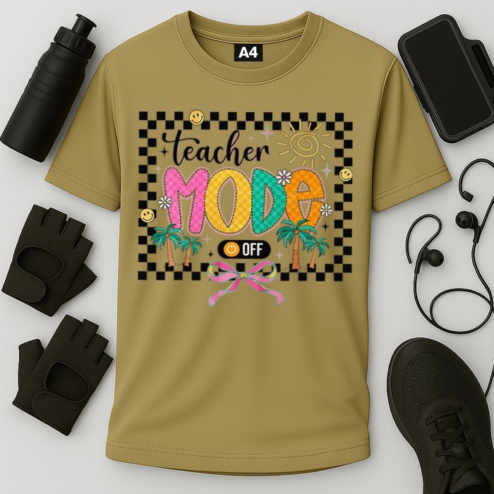 Teacher Mode Off End Of The Year Hello Summer Cooling Performance Crew T-Shirt