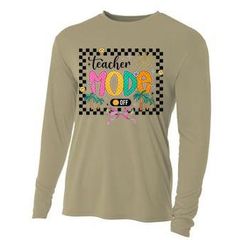 Teacher Mode Off End Of The Year Hello Summer Cooling Performance Long Sleeve Crew