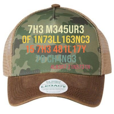 The Measure Of Intelligence Is The Ability To Change Vintage Legacy Tie Dye Trucker Hat